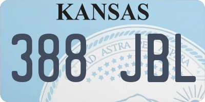 KS license plate 388JBL