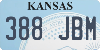 KS license plate 388JBM