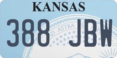 KS license plate 388JBW