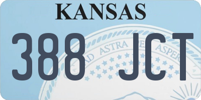 KS license plate 388JCT