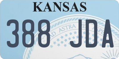 KS license plate 388JDA