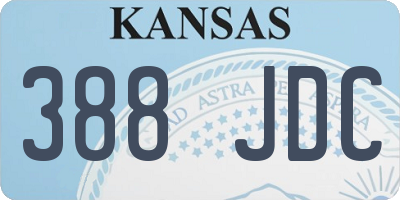 KS license plate 388JDC