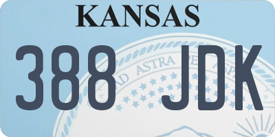 KS license plate 388JDK