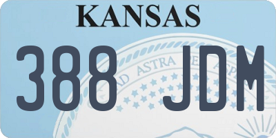 KS license plate 388JDM