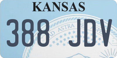 KS license plate 388JDV