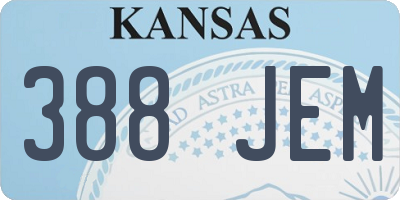KS license plate 388JEM