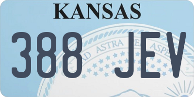 KS license plate 388JEV