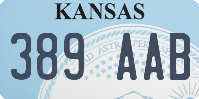 KS license plate 389AAB