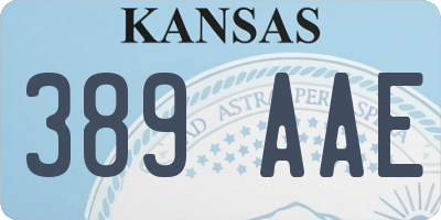 KS license plate 389AAE