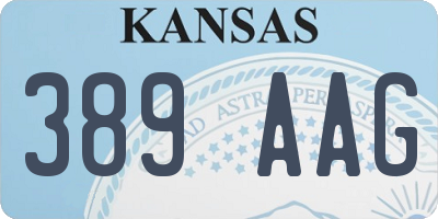 KS license plate 389AAG