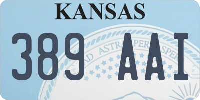 KS license plate 389AAI