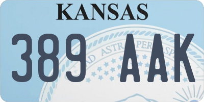 KS license plate 389AAK