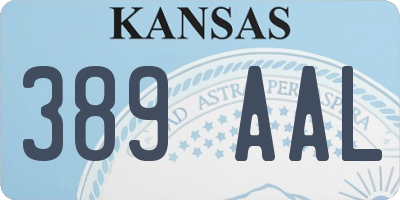 KS license plate 389AAL