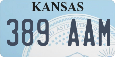 KS license plate 389AAM