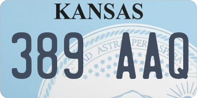 KS license plate 389AAQ