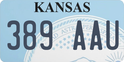 KS license plate 389AAU