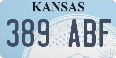 KS license plate 389ABF