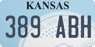 KS license plate 389ABH