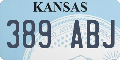 KS license plate 389ABJ