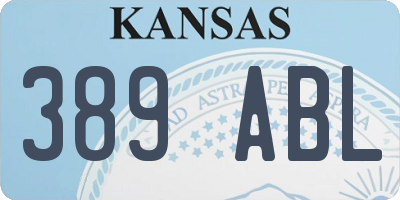 KS license plate 389ABL