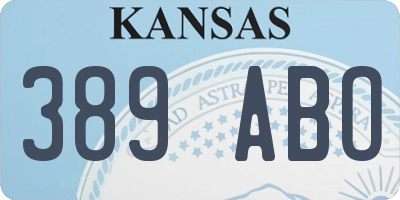 KS license plate 389ABO