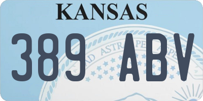 KS license plate 389ABV