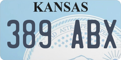 KS license plate 389ABX