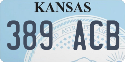 KS license plate 389ACB