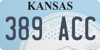 KS license plate 389ACC