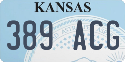 KS license plate 389ACG