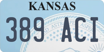 KS license plate 389ACI