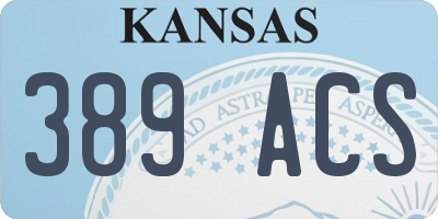 KS license plate 389ACS