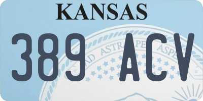KS license plate 389ACV