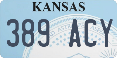 KS license plate 389ACY