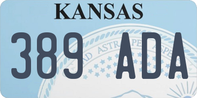 KS license plate 389ADA