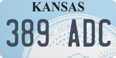KS license plate 389ADC