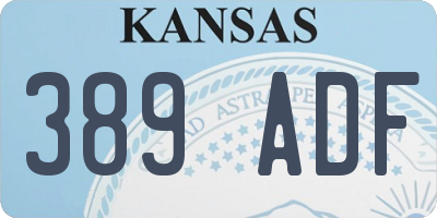 KS license plate 389ADF