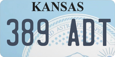 KS license plate 389ADT