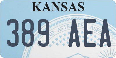 KS license plate 389AEA