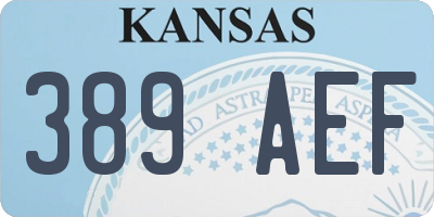 KS license plate 389AEF