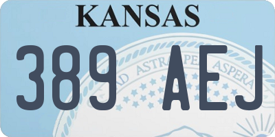 KS license plate 389AEJ