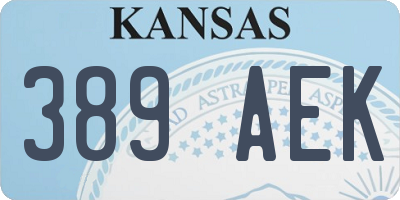 KS license plate 389AEK