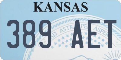 KS license plate 389AET