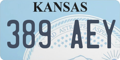 KS license plate 389AEY