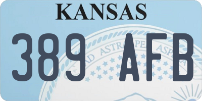 KS license plate 389AFB