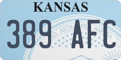 KS license plate 389AFC