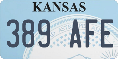 KS license plate 389AFE