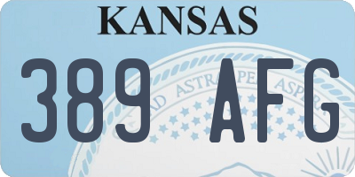 KS license plate 389AFG