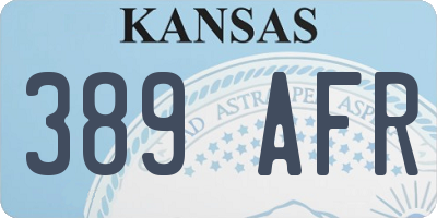 KS license plate 389AFR