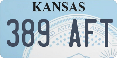 KS license plate 389AFT